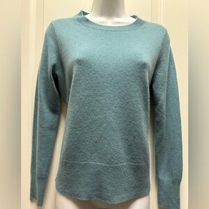 J. Crew Women's Teal Crew Neck Sweater 💯 Cashmere Excellent Condition Size XS